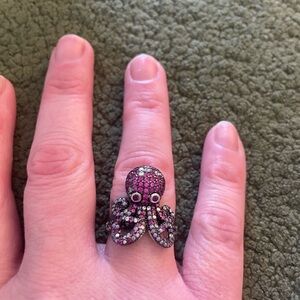 Betsey Johnson Pink and Purple Octopus Ring